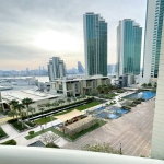 3BR - Marina Heights 1 | Luxrious Unit | Partial Sea & Swimming Pool View | Balcony